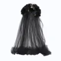 Voile de tête noir Halloween crâne rose, accessoire de fête gothique Lolita détail. - Avec Crâne / Noir