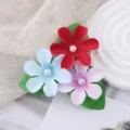 Süße künstliche Blumen Haarklammer für Kinder mit Perle, ideal für Fotografie und Alltag. - Rot Blau Violett