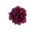Detailed close-up shot of the deep purple artificial peony flower petal texture and center. - Deep purple