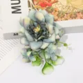 Tête de fleur en tissu pivoine artificielle pour accessoire de cheveux de vacances. - Bleu Eau
