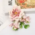 Artificial pink peony flower head DIY hair accessories decorative fabric floral crafting material. - Lotus Pink