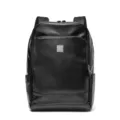 Zaino in pelle nera da uomo, borsa da viaggio per laptop alla moda casual per uso quotidiano. - Nero