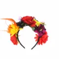 Colorful floral feather headband for Halloween festival party hair accessories decoration. - As Shown