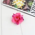 Pink synthetic flower hair clip, beautiful bohemian floral hairpin for women beach and daily party. - Rose Red