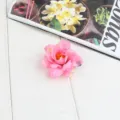 Pink artificial flower hair clip for women, floral hair accessory for beach vacation daily wear - Pink