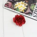 Red artificial flower hairpin for women, vintage hair accessory, perfect for vacation and daily wear. - Red