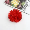 Red artificial chrysanthemum flower hair clip, stunning floral headwear for women ethnic hanfu costume styling. - Red