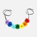 Bohemian colorful seven flower floral headband for holiday beach vacation hair accessory - Colorful