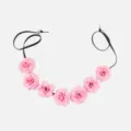 Bohemian 7-flower artificial rose hairband Hawaiian beach resort floral hair accessory - Pink