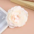 Artificial rose flower hair clip fabric camellia hairpin for party photo shoot hair accessories - Ivory