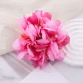 Close-up of pink artificial flower hair clip, vibrant multi-layer petals, tropical style. - Rose Red
