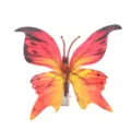 Fermaglio per capelli a farfalla in tessuto rosso e giallo, forcina 3D per elegante acconciatura. - Rosso Aranciato #10
