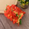 Artificial flower hair clip, big floral hairpin for women, boho vacation ethnic headwear style. - Orange