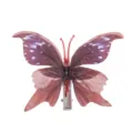 Detailed view of the simulation fabric butterfly hair clip, exquisite texture and design. - Coffee #1