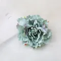 Artificial peony hair flower accessory, elegant teal fabric floral hairpin for women and brides. - Teal Blue