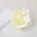 Artificial peony flower hair clip bridal hair accessory 11cm cream floral hair pin - Off White