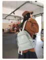 Minimalistische effen casual rugzak met grote capaciteit voor reizen en dagelijks gebruik. - S / Groen