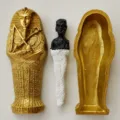 Ancient Egyptian Pharaoh mummy coffin model, sandplay therapy toy and magical artifact prop. - Gold Coffin White Mummy
