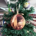 Custom photo Christmas ball ornament hanging decor for holiday tree festive decoration. - Style 3-15047