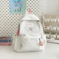 Sac à dos d'école matelassé blanc léger avec des étoiles colorées pour les étudiantes. - S / Blanc Cassé