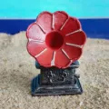 Modèle de gramophone vintage miniature, jouet de bac à sable rétro pour affichage - Vintage Corne Rouge Gramophone