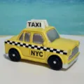 Yellow NYC taxi card holder resin miniature car figurine desktop decor office ornament - Yellow