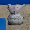 Resin seal figurine detail, cute marine animal ornament for sand tray decor, miniature sculpture. - Sea Lion Welcome Style B