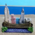 New York architecture resin pen holder sand tray ornament, detailed miniature building decor. - A Style Pen Holder