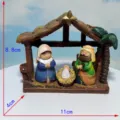Set di statuette di presepe natalizio in resina, decorazioni sacre della santa famiglia. - Stile Nascita di Gesù A