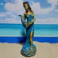 Resin fortune goddess statue figurine with cornucopia and coins, lucky prosperity decor. - Fortune Goddess D (500-600g)