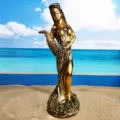 Gold Resin Goddess of Fortune Statue with Cornucopia and Coins, 30cm Decorative Figurine - Fortune Goddess A (Above 700g)