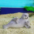 Resin seal figurine with baby animals mother and child ocean theme desktop ornament details. - Sea Lion Family Style A