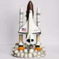 Space shuttle rocket model desktop ornament miniature toy science fiction room decor collection. - USA Flag
