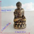 Antique Bronze Buddha Figurine Meditation Lotus Base 10cm Home Decor Sandplay Toy - Tathagata Buddha