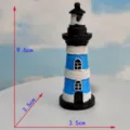 Mediterranean style resin lighthouse figurine fish tank aquarium landscape miniature decor - Sky Blue 9.6cm High