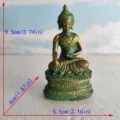 Miniature bronze Buddha figurine statue for meditation decor and sand tray display detailing. - Medicine Buddha