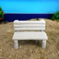 Miniature wooden bench model for micro landscape, fairy garden ornament and phone holder. - Natural Unpainted