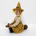 Resin witch figurine Halloween scarecrow miniature ornament desktop home decor table craft - Magic Rabbit