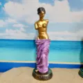 Resin Aphrodite goddess statue figurine golden and purple decor ornament desktop display item - Venus Model J