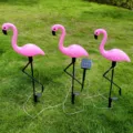 Solar flamingo garden lights outdoor lawn decorative waterproof led stakes yard landscape. - One-To-Three Flamingos