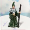 Green wizard figurine with staff and crystal ball resin ornament for magical sand tray display - Wizard (Single Box)