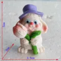 Resin Easter bunny figurine holding flower detail miniature garden desktop ornament decor. - Rabbit A Single Style