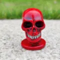 Red resin skull figurine miniature Halloween spooky prop gothic home desktop decor sandbox toy - Red Skull