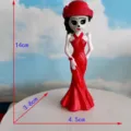 Halloween skeleton bride figurine red dress gothic horror party home table decor ornament - Red Dress Female Skeleton