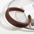 Serre-tête large à pois marron, accessoire de cheveux élégant pour femmes, bandeau quotidien automne. - Petit Pois Brun