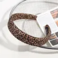 Serre-tête rembourré à imprimé léopard, cerceau à cheveux éponge épais avec étiquette artisanale. - Léopard Caramel