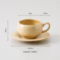 Keramische koffiekop en schotel set lichtbruine ronde theekop met bordje 300ml - 300ml / Lichtbruin Glazuur