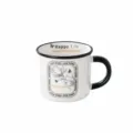 Ceramic coffee mug with black rim 335ml retro style tea cup for home and office use - Small Fragrance Style Water Cup