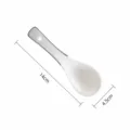 White ceramic soup spoon with hanging hole, ideal for home dining, kitchen tableware and soup. - Small Soup Ladle