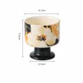 Taza de cerámica aromaterapia alto pie diseño floral taza para vela 220ml regalo - Flores amarillas espléndidas